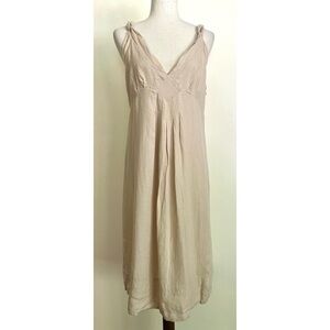 Jigsaw 100% Linen Dress Cream European Natural Fibers Minimal Size 10